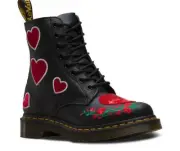 Dr Martens Doc 8 Hole 1460 Pascal Hearts Black Red 24406001
