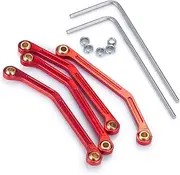 LKHNO 4Pcs Linkage Link Rod Fit for Kyosho for Jimny 32523 1/18 RC Car Truck Upgrade Parts Accessories(Red)