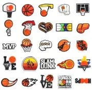 75 Pcs Sports Basketball Decoration DIY Charms Bubble Slides Shoes Boys Sandals