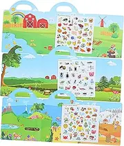 15 Sets Children's Sticker Book Stickers Book for Kids Environmental Protection Scene Book Repeated Posting Ocean (Color : Assorted Color1, Size : 31X23.5X0.3CM)