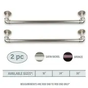 Industrial Pipe Design Towel/ Closet Wall or Ceiling Mount Rod ( Set of 2 )