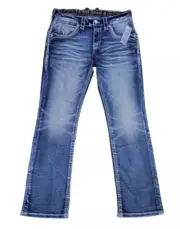 NWT! Rock Revival Daybreak Boot Men’s 34”x31”Medium Wash Distressed Denim Jeans