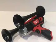 Milwaukee M12 12V Air Horn ,Train Horn Compressor Dual Black Trumpets 12"