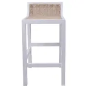 [Florabelle Living] Amalfi Elm Wood and Rattan Barstool White