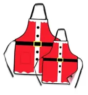 Christmas Apron Set 2 Pack Waterproof Kitchen Chef Aprons Parent Child Santa