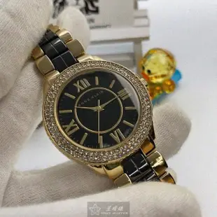 【ANNE KLEIN】ANNE KLEIN安妮克萊恩女錶型號AN00553(黑色錶面金色錶殼黑金精鋼錶帶款)