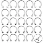 Horseshoe Rings 25 Internal Thread Circular Barbell 14G 00G Nipple PA Nose