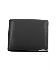 Calvin Klein Classic Bifold Wallet for Men - Black Leather - Wallets -Size