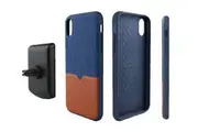 Evutec Northill Drop Proof Fabric Leather Case f Apple iPhone XS MAX w Mount BL