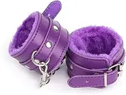 Sexy Plush To y Handcuffs, Sexy To y Handcuffs for Couple Cosplay - Police Prop, Fluffy Fitness & Ankle Shackles with Cosplay Belt Hand (Purple)