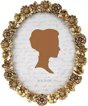 8X10 Inch Vintage Picture Frame, Elegant Antique Oval Photo Frames with Glass Fr