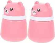 MOTHNUR 2pcs Body Powder Box Small Cosmetic Containers Lovely Bear Powder Case Empty Powder Bottles Cartoon Powder Puff Case Powder Puff Case Talcum Powder Boxes