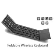 Foldable Wireless Keyboard Slim Touchpad Bluetooth Keyboard for Tablet Laptop