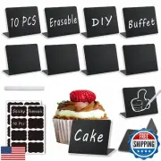 27-Piece Set of Mini Chalkboard Signs for Food: 10 Erasable Chalk Board Table