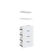 Lugna White 4 Drawer 2 Shelf Insert Kit - To Suit 600 x 380mm Cabinet Shell