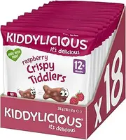 Kiddylicious Crispy Tiddlers, Raspberry, 12g, (Pack of 18)
