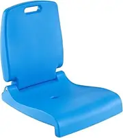 Costway Poolside Chairs for Edge of Pool, Foldable Outdoor Pool Chair with Handle & Back Support, Drainage Hole, PE Frame, Built-in Lip, Lightweight Ground Chair for Beaches, Camping, Fishing (Blue)