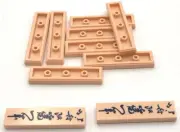 Lego 10 New Light Nougat Tiles 1 x 4 w/ Dark Blue Japanese Logogram '北斎改爲一筆'