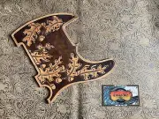 Custom Tooled Leather Oak Leaf Pickguard Fender Telecaster Tele or Esquire