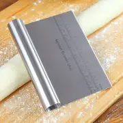 Stainless Steel Dough Pastry Scraper Pizza Cutter Chopper With Measuring Scale