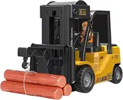 1:24 Remote Control Forklift, 11-Channel Multifunctional RC Engineering Vehicle, with Spray Lights and Real Sound Effects, Warehouse Simulation Game (B)