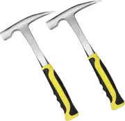 2 Pack Rock Pick, 12.8 Inch All Steel Geologist Hammer with Non-Skid Handle and
