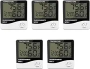 Binxind 5X Digital LCD Indoor Outdoor Electronic Temperature Humidity Meter Thermometer Hygrometer Weather Station Alarm Clock