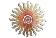 Sun Metal Wall Art, 24 Rays, Sunset Swirl Finish, Southwest Decor, Handmade NEW