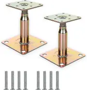 2pcs 100-150mm Galvanised Adjustable Elevated Post Base Support, Heavy Duty Roof Support For Building - SNNGV