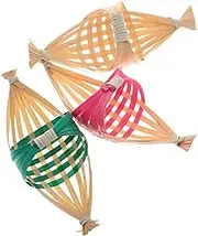 PHENOFICE 3pcs Handmade Bamboo Dragon Boat Decor for Nautical Party Versatile Sashimi Serving Tray Unique Vintage Ship Model Small Sailboat Ornaments for Home and Office