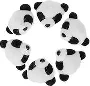 [WRITWAA] 6pcs Cute Plush Panda Brooch Pin Cartoon Accessories for Women Girls Adorable Breast for Coats Shirts and Bags Moms and Daughters
