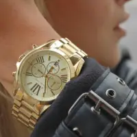 在飛比找蝦皮購物優惠-Michael Kors MK5605 金色 羅馬數字 三眼