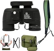 Fetch Falcon10x50 Marine Military Nitrogen Filled IPX7 BAK4 FMC Binoculars (2023 Third Generation,High Power Compact) for Travel Sightseeing,Bird Watching and Outdoor Sports (Black)