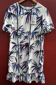 Emilio Pucci Dress NWT 42 Blue White Pink Floral Palm Leaf Shift NEW