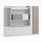 Modern Furniture LUSH Display Unit 261.5cm - White & Taupe