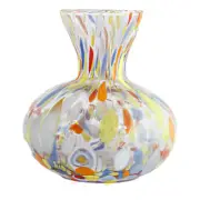 Murano Glass Vase or Candle Holder Multi-Coloured Lilac Handmade Millefiori 10cm
