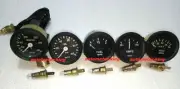 Smiths Replica Gauges Kit Water Temp+ Oil Pressure+ Fuel+ Volt +Amp Black Bezel