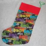 Handmade Indy Extreme Racing Race Car Checker Flag Decorative Christmas Stocking