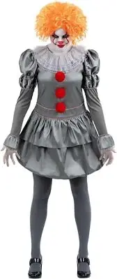 Smiffys 81012 Chapter Two, Pennywise Costume, Women, Grey Red, L-UK Size 16-18