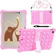 BMPNLSZ Cover for TCL Tab 8 WiFi, Black Flexible Silicone Slim fit Soft Shell Cute Back Case Bumper Rubber Protective Case (8,0"), Lanyard + Touchscreen Pen, Pink1