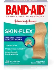 Band Aid Brand Skin Flex Adhesive Bandages Waterproof Comfort Pack of 25