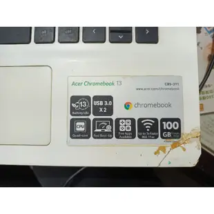 Acer Chromebook 13 CB5-311 雲端筆電 白色 chrome os 作業系統