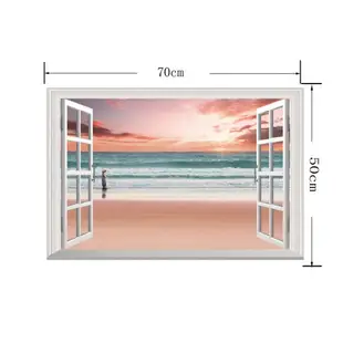 假窗 3D立體壁貼 壁紙 貼紙 辦公室 客廳 臥室貼 假窗戶風景 沂軒精品 (8.2折)