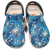 Crocs Marvel SpiderMan Bistro Clogs Womens Size 9 Blue Slip On Spider Web