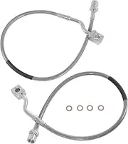 89370 Stainless Braided Front Brake Lines Kit Compatible with Chevy Silverado GMC Sierra 2007-2019 1500/2011-2019 2500/3500HD
