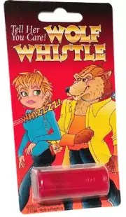 1 WOLF WHISTLE Clown Horn Toy Whizzing Sound Wiz Siren Plastic Tube Joke Prank