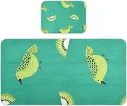 Oliver Jeffers Style Kiwi Jade Bird Design Green2 Cooling Baby Crib Mattress 28" x 52" Washable Mattress Pads for Baby&Toddler