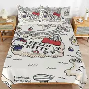 a1228 Hello Kitty Duvet Cover Set, 3 Piece Bedding Set 86x70" Double Sided Printing Decorative Comforter Cover Set (1 Duvet Cover + 2 Pillow Shams)" j