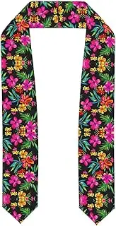 [SKKNT] Hawaiian Flower Print Graduation Shawl Stole For Academic Commencements Honor Sash Congratulations Gift