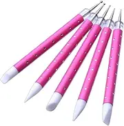 Nail Dotting Brushes,5X Detail Double-Head Polish Drawing Brush - Indoor Manicure Kit Hand Beauty Supplies For Painting